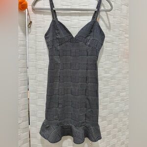 Plaid dress ruffle dress with adjustable straps